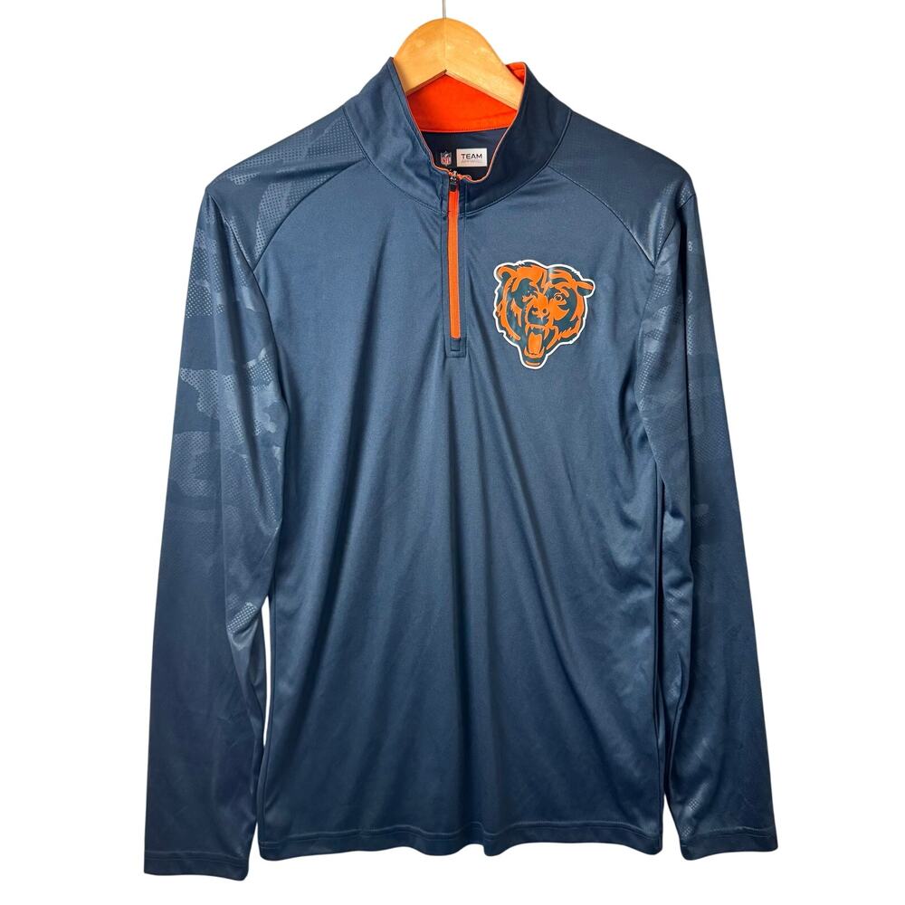 Chicago Bears Pullover Mens Small NFL Blue Moisture Wicking Lightweight Football